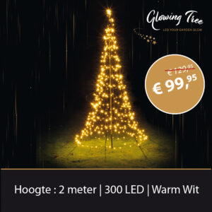 Glowing Tree® 2 meter (incl. stok) kerstverlichting 300 LED